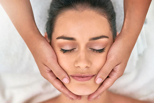 Relaxing facial massage during a HydraFacial in Bolingbrook, IL